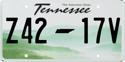 TN license plate Z4217V