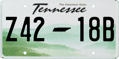 TN license plate Z4218B