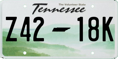 TN license plate Z4218K
