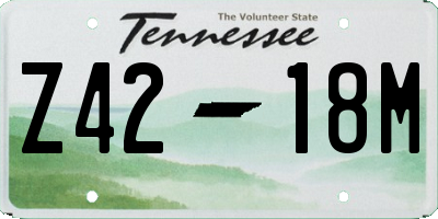 TN license plate Z4218M