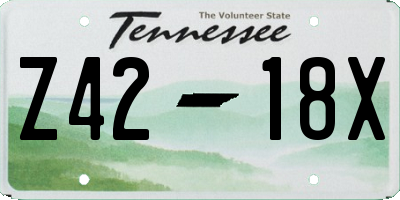 TN license plate Z4218X
