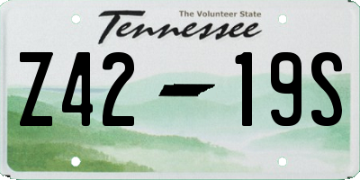 TN license plate Z4219S
