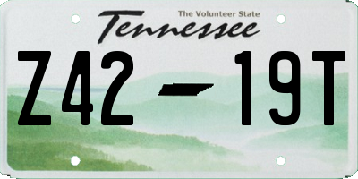 TN license plate Z4219T