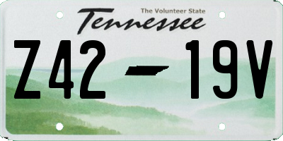 TN license plate Z4219V