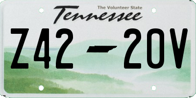 TN license plate Z4220V