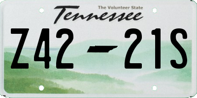 TN license plate Z4221S