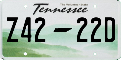 TN license plate Z4222D