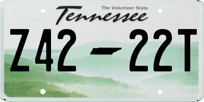 TN license plate Z4222T