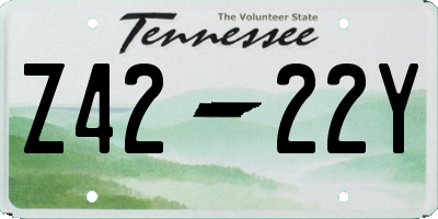TN license plate Z4222Y