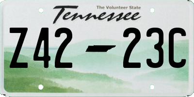 TN license plate Z4223C