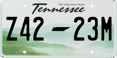 TN license plate Z4223M