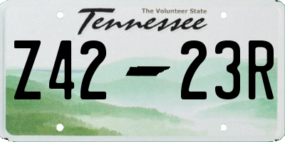 TN license plate Z4223R