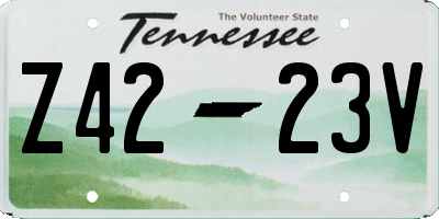 TN license plate Z4223V