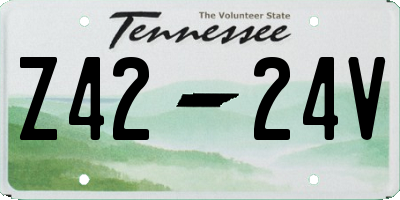 TN license plate Z4224V