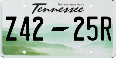 TN license plate Z4225R