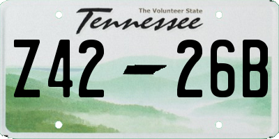 TN license plate Z4226B