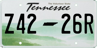 TN license plate Z4226R