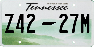 TN license plate Z4227M