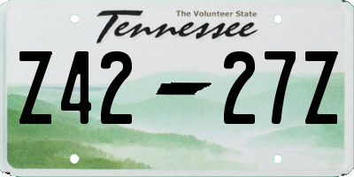 TN license plate Z4227Z
