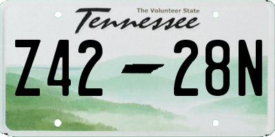 TN license plate Z4228N