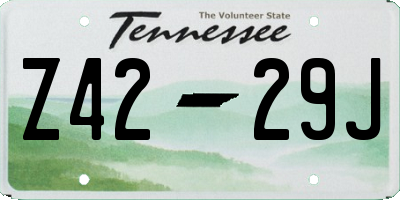 TN license plate Z4229J