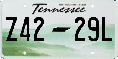 TN license plate Z4229L