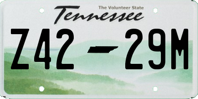 TN license plate Z4229M