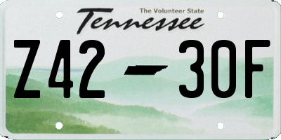 TN license plate Z4230F