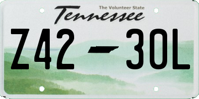 TN license plate Z4230L