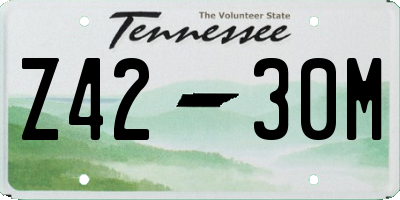TN license plate Z4230M