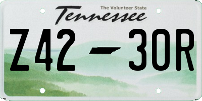 TN license plate Z4230R