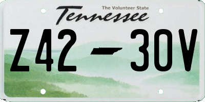 TN license plate Z4230V