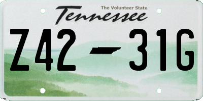 TN license plate Z4231G