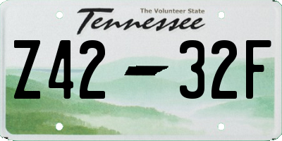 TN license plate Z4232F