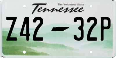 TN license plate Z4232P