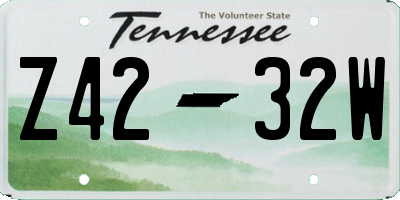 TN license plate Z4232W