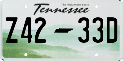 TN license plate Z4233D