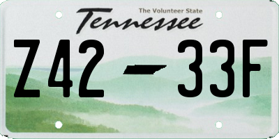 TN license plate Z4233F