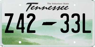 TN license plate Z4233L