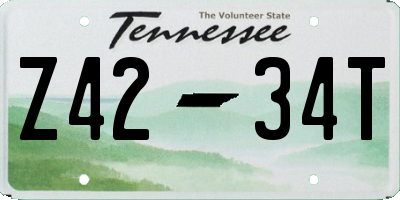 TN license plate Z4234T