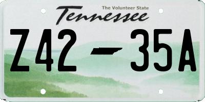 TN license plate Z4235A
