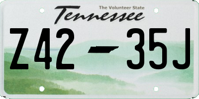 TN license plate Z4235J