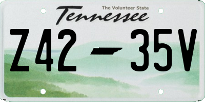 TN license plate Z4235V