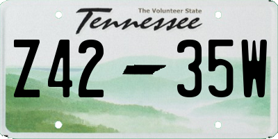 TN license plate Z4235W