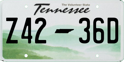 TN license plate Z4236D