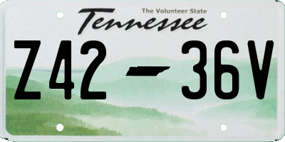 TN license plate Z4236V