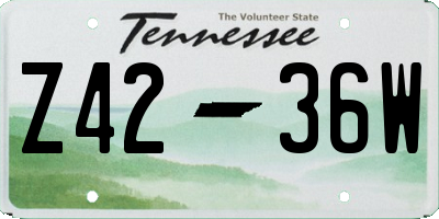 TN license plate Z4236W