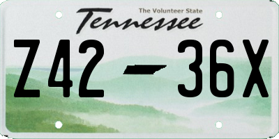 TN license plate Z4236X
