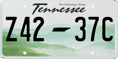 TN license plate Z4237C