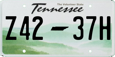 TN license plate Z4237H